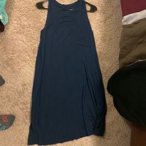 Time and tru navy blue tank top t shirt dress with pockets